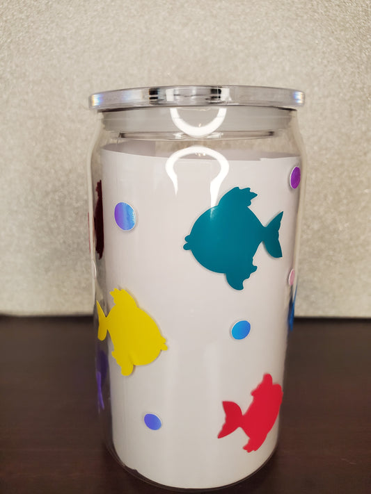 16oz Fishy Bubbles Acrylic Cup, Straw & Lid