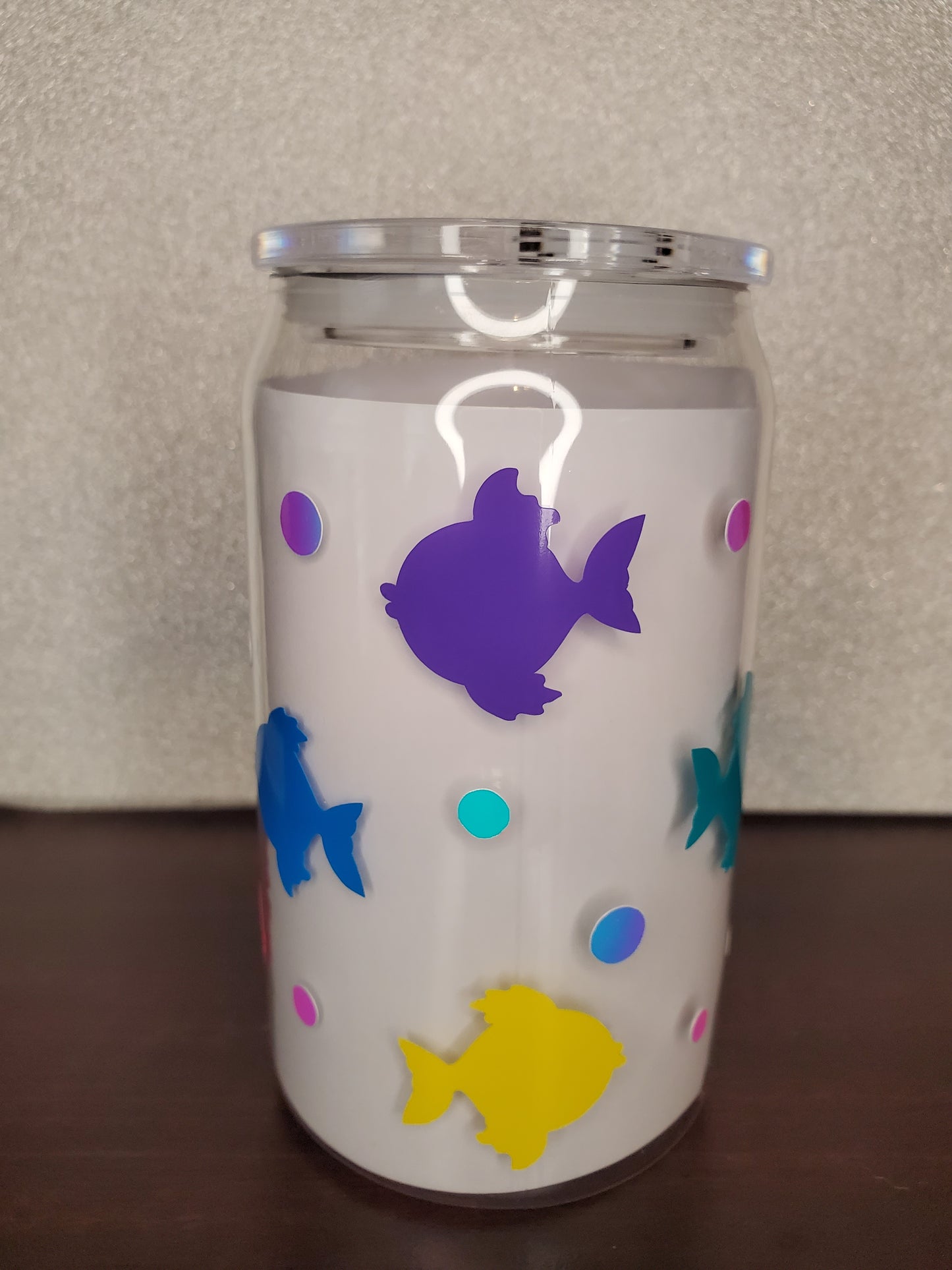 16oz Fishy Bubbles Acrylic Cup, Straw & Lid