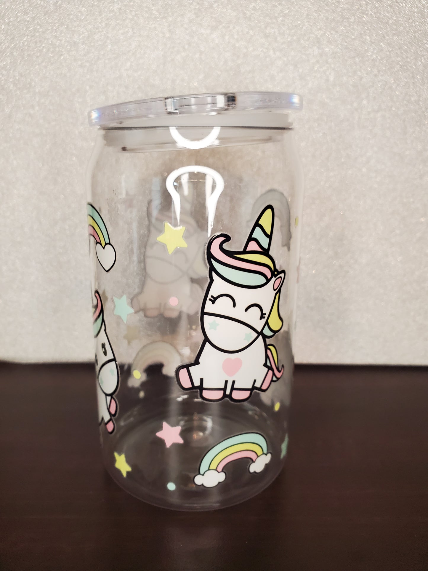 16oz Unicorn Friends Acrylic Cup, Straw & Lid