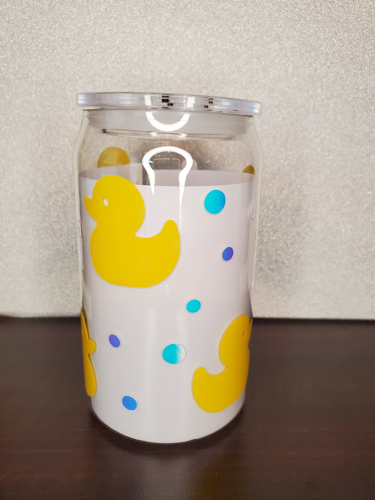 16oz Rubber Ducky Bubbles Acrylic Cup, Straw & Lid