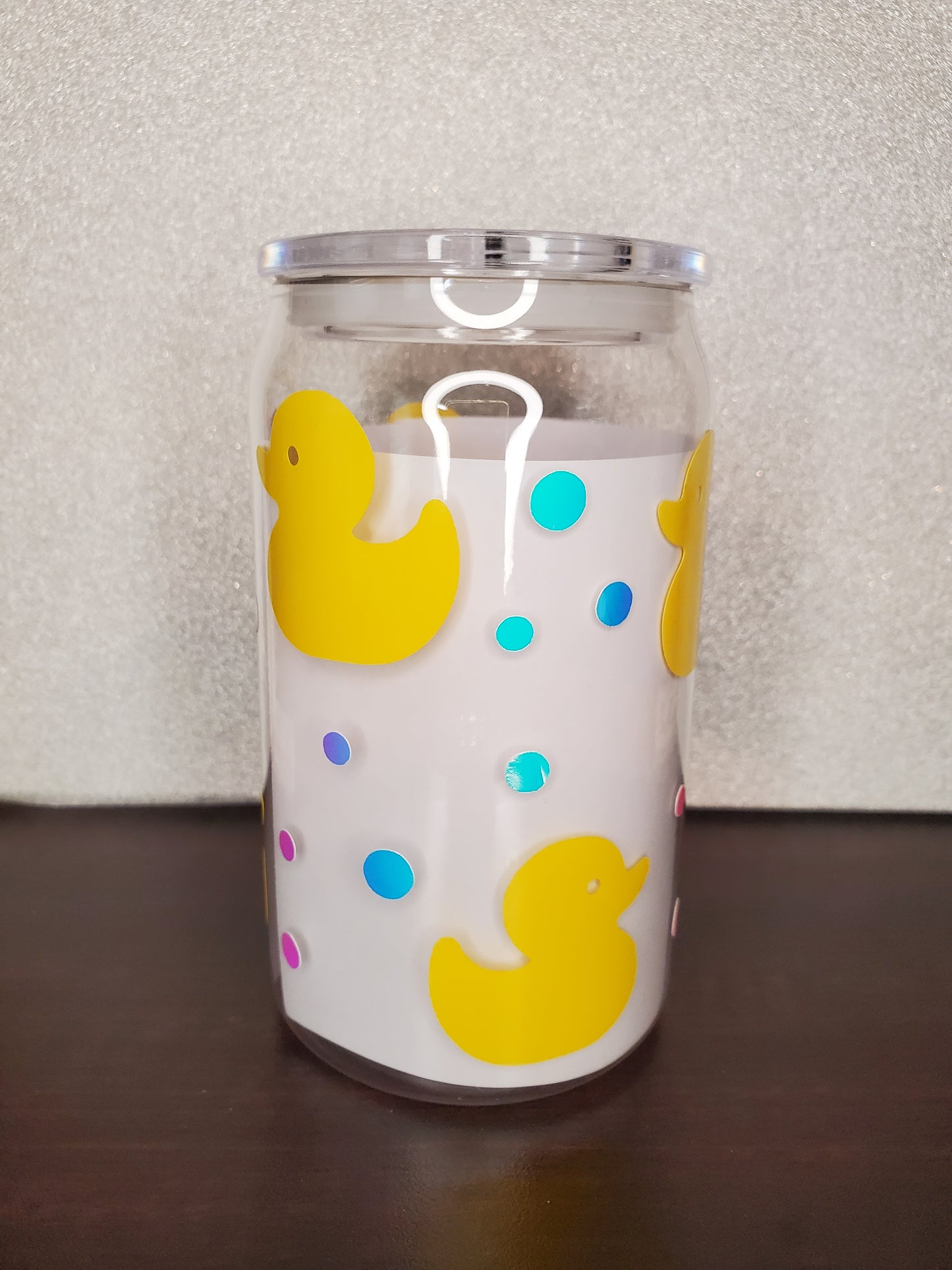 16oz Rubber Ducky Bubbles Acrylic Cup, Straw & Lid