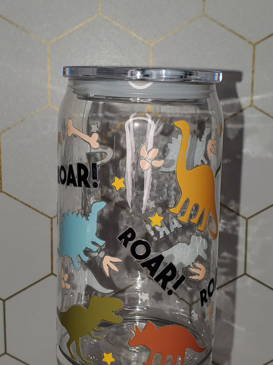 16oz Dino Mite Acrylic Cup, Straw & Lid