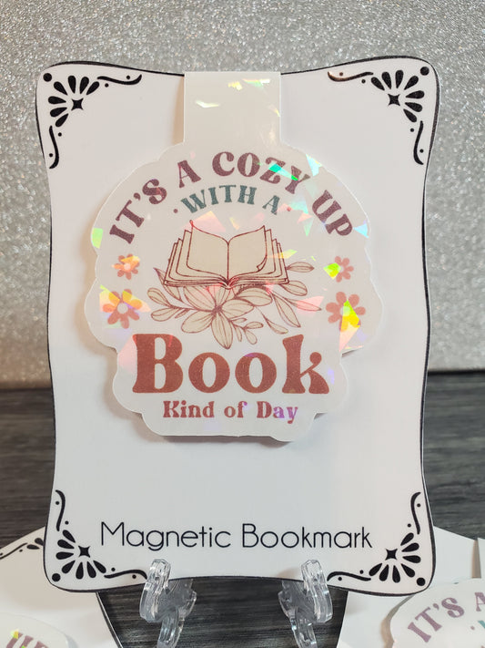 Cozy Up With A Book Kind Of Day Holographic Magnetic Bookmark