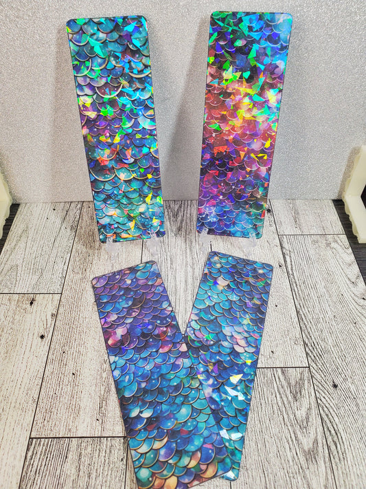 4pc Holographic Mermaid Dragon Scales Bookmark Collection