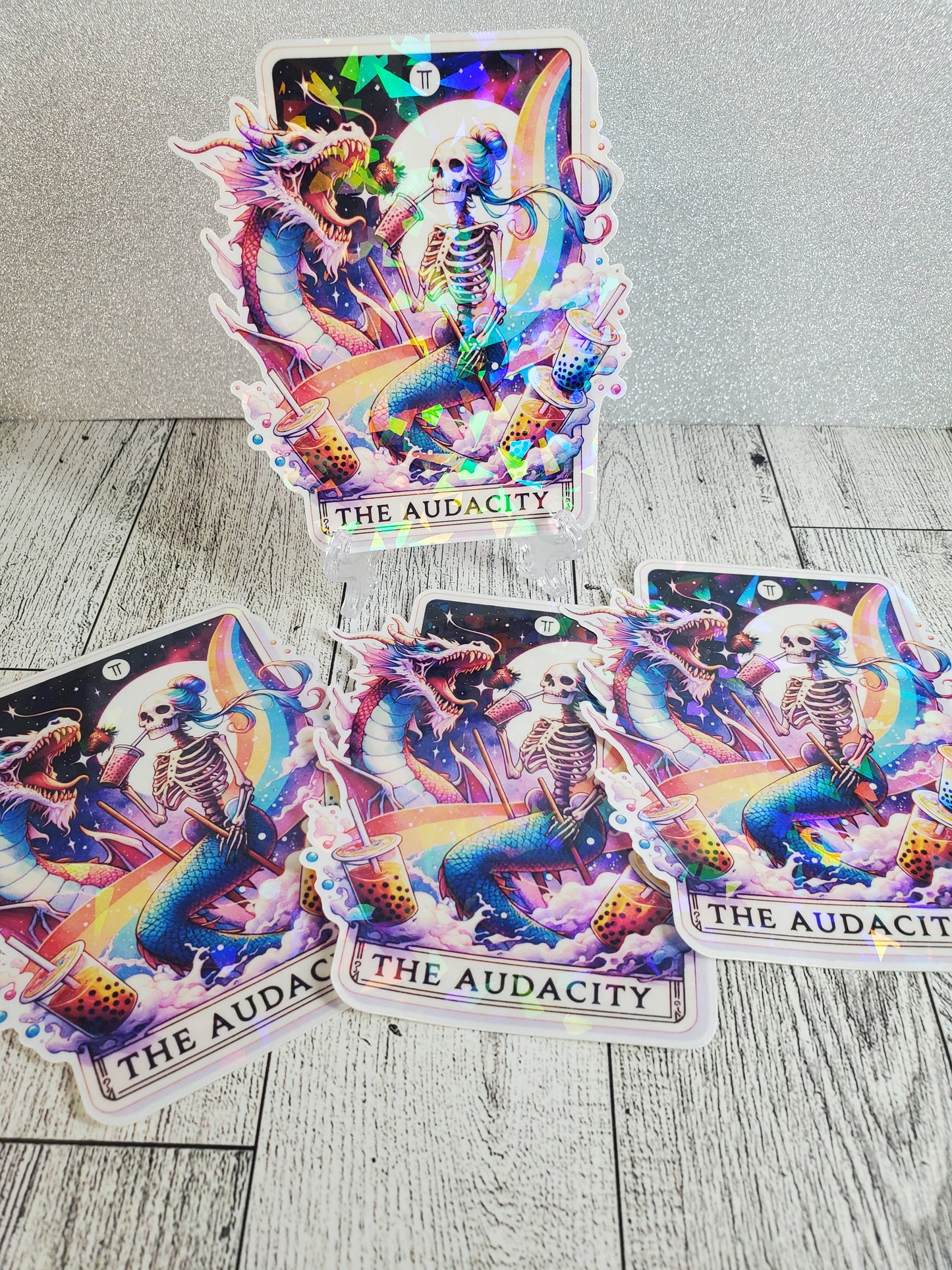 Holographic The Audacity Tarot Card Sticker