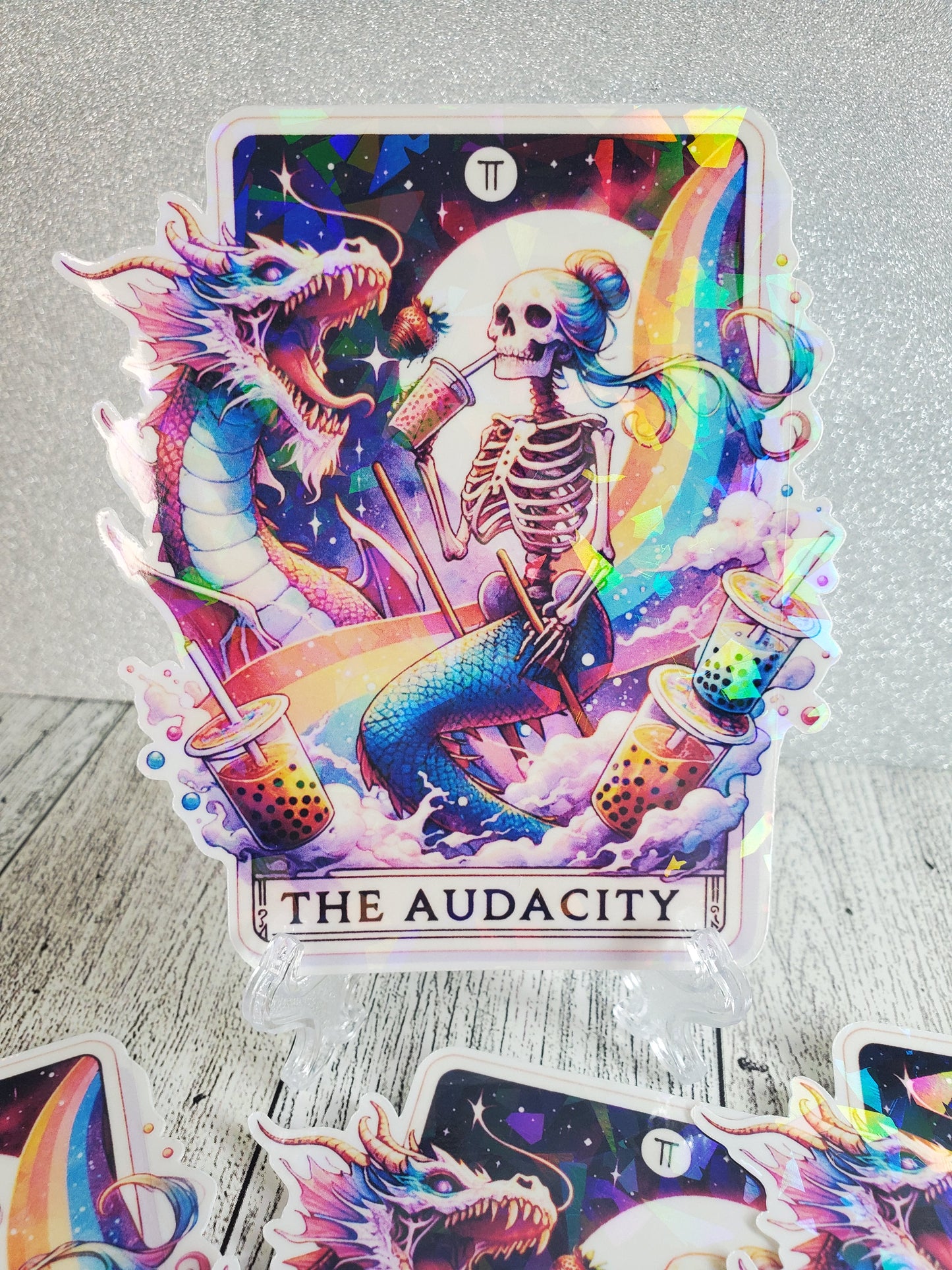 Holographic The Audacity Tarot Card Sticker