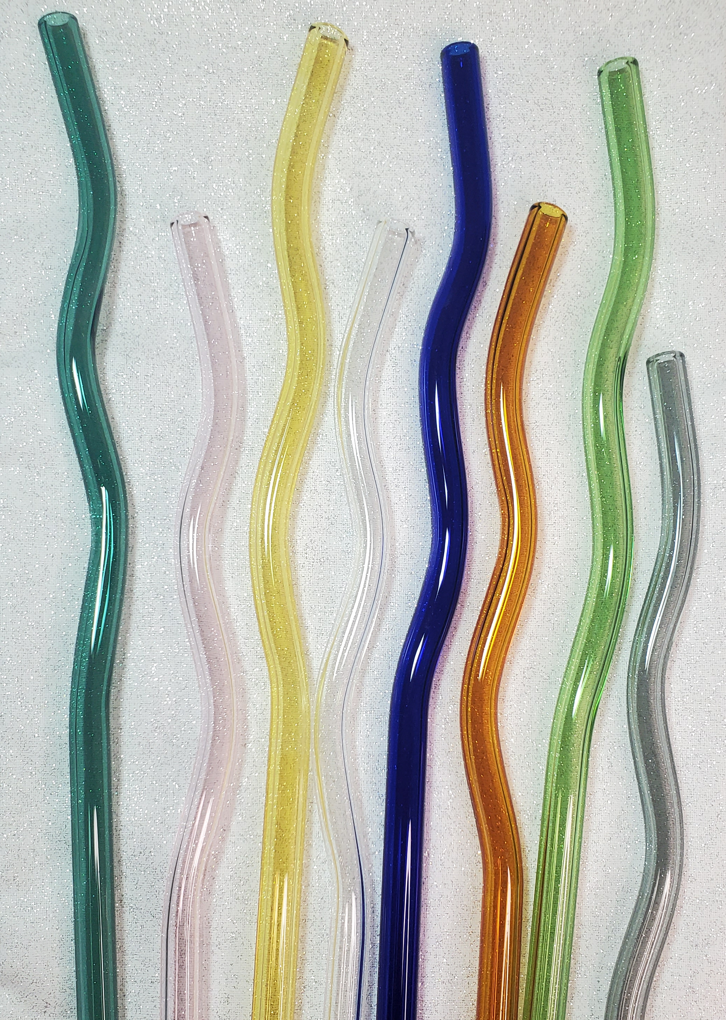 Colored Wavy Glass Straw