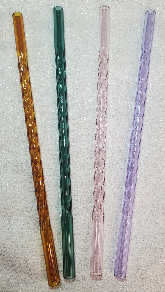 Twisted Swirl Glass Straw